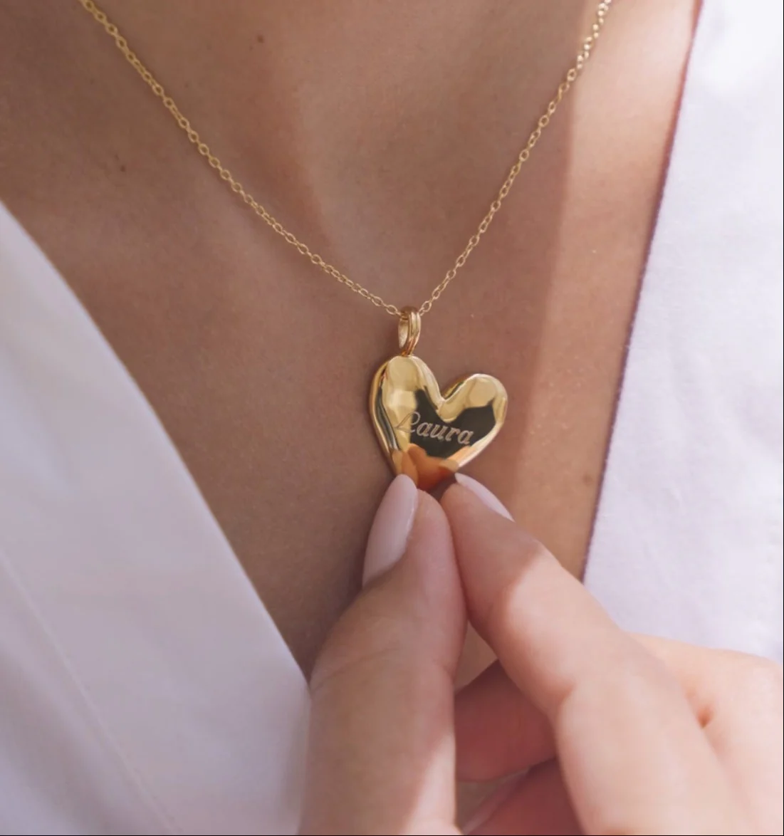 Amore Pendant Necklace & Diamond Trio Studs Gold - Image 3