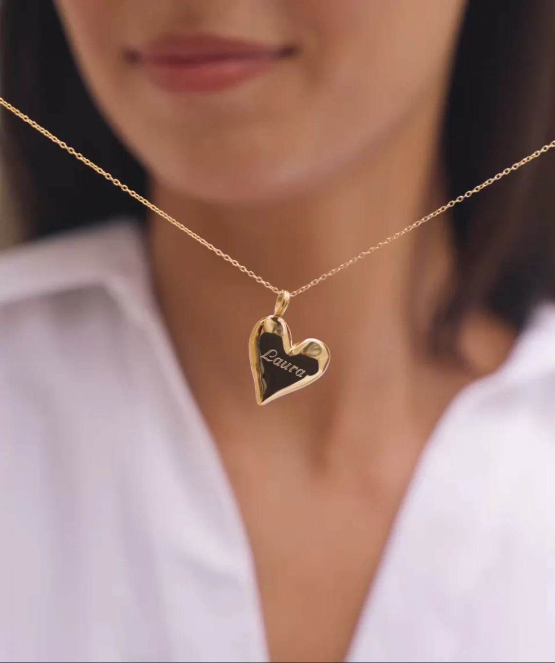 Amore Pendant Necklace & Diamond Trio Studs Gold - Image 4