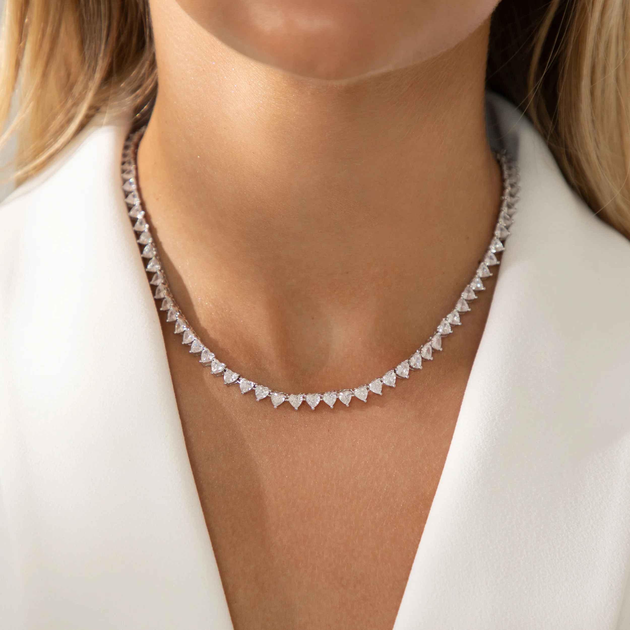 Amore Tennis Necklace In Silver - Image 3