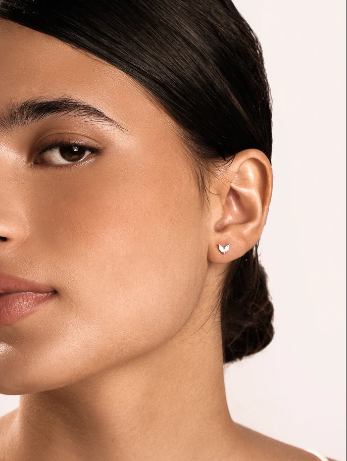 Cherish Wings Stud Earring in Silver - Image 5