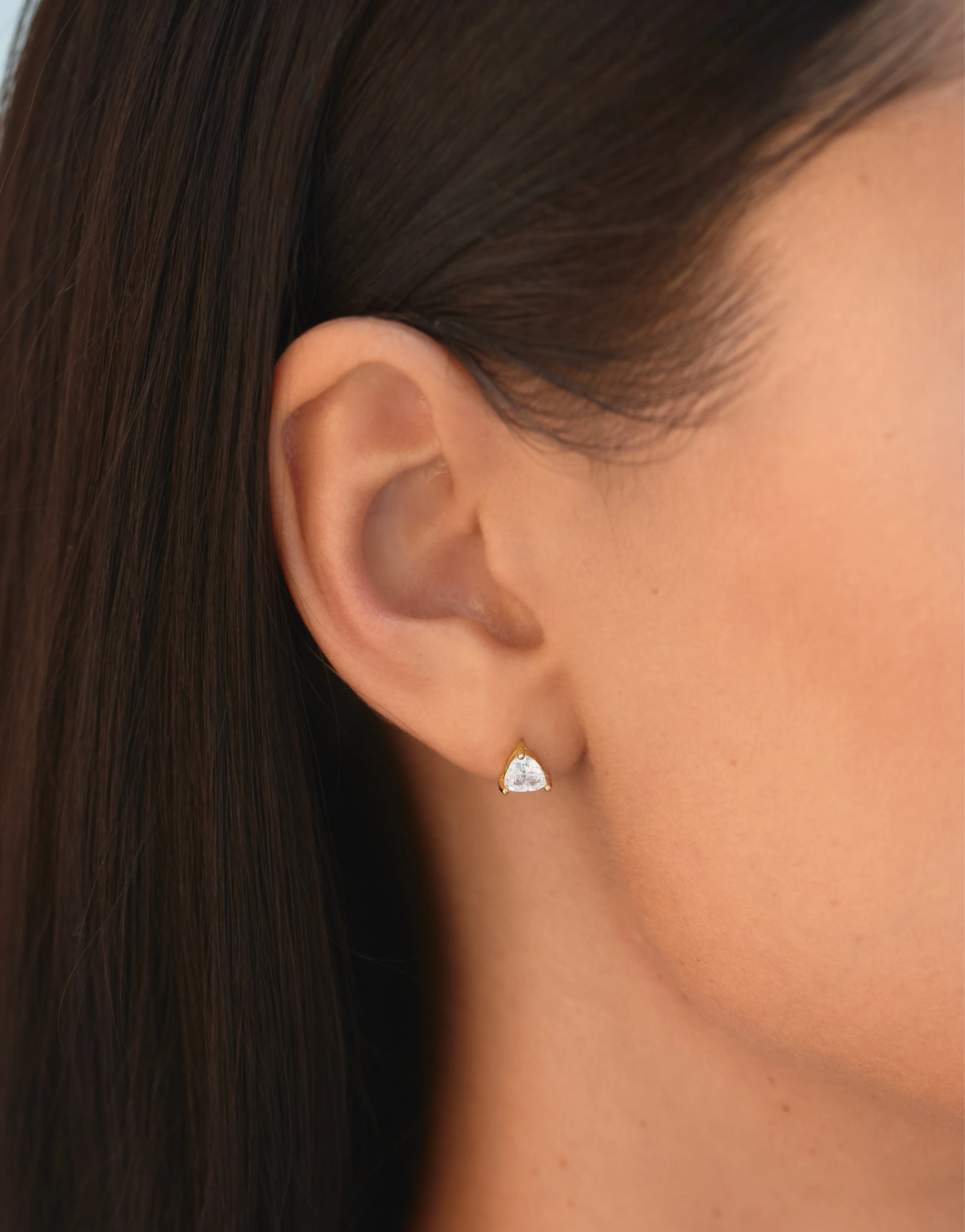 Amore Pendant Necklace & Diamond Trio Studs Gold - Image 5