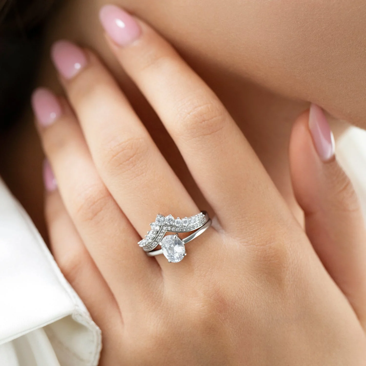 Classic Diamond Ring in Silver - Image 4