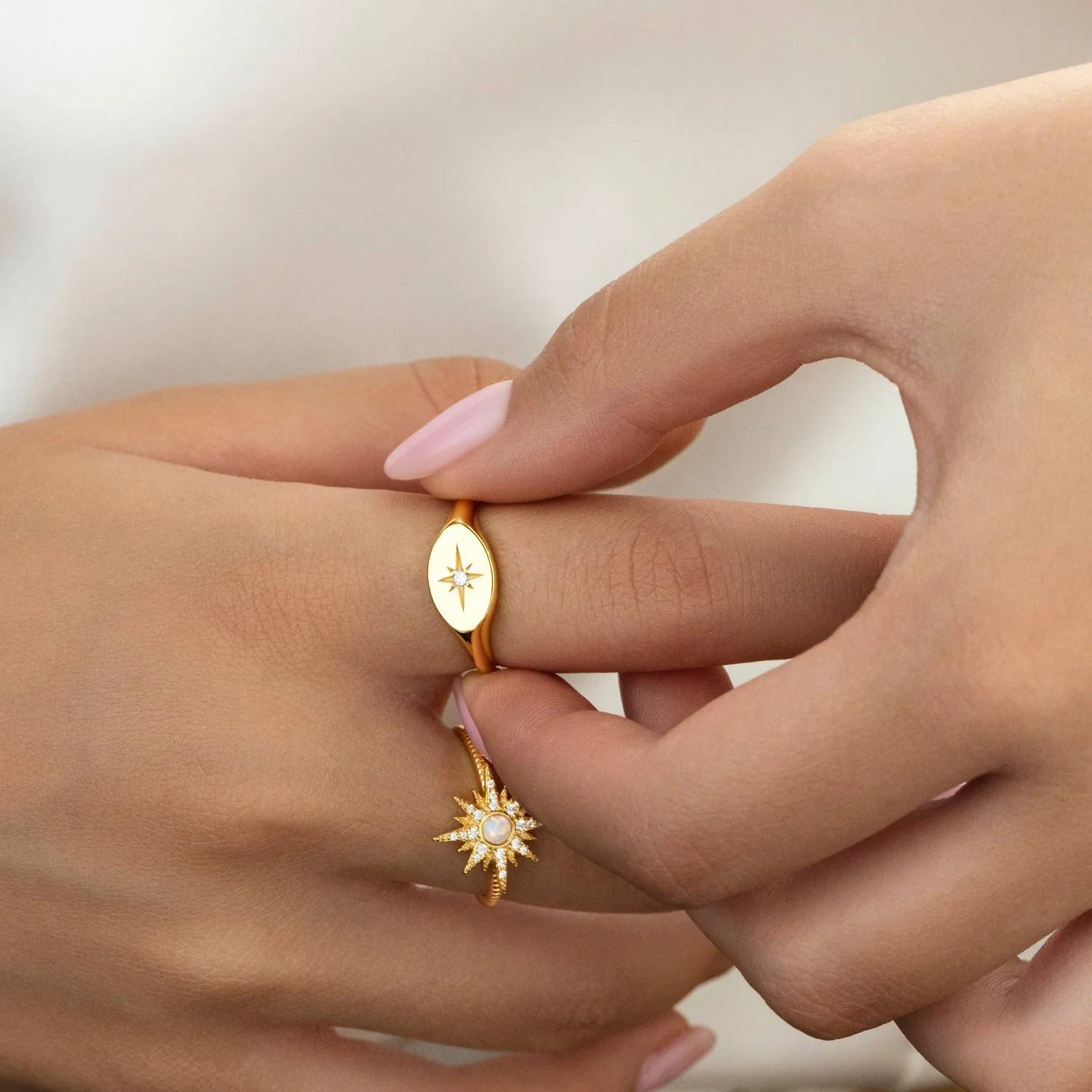 Eternity North Star Ring in Gold - Image 3