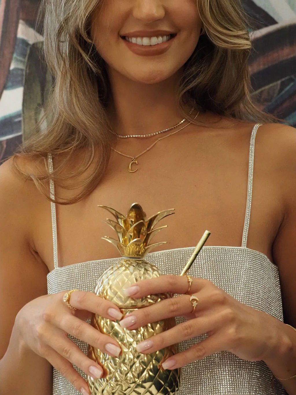 L Initial Necklace Gold - Image 3