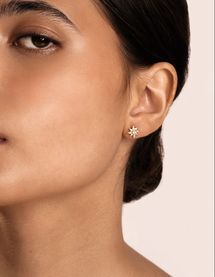 North Star Stud Earring in Silver - Image 3