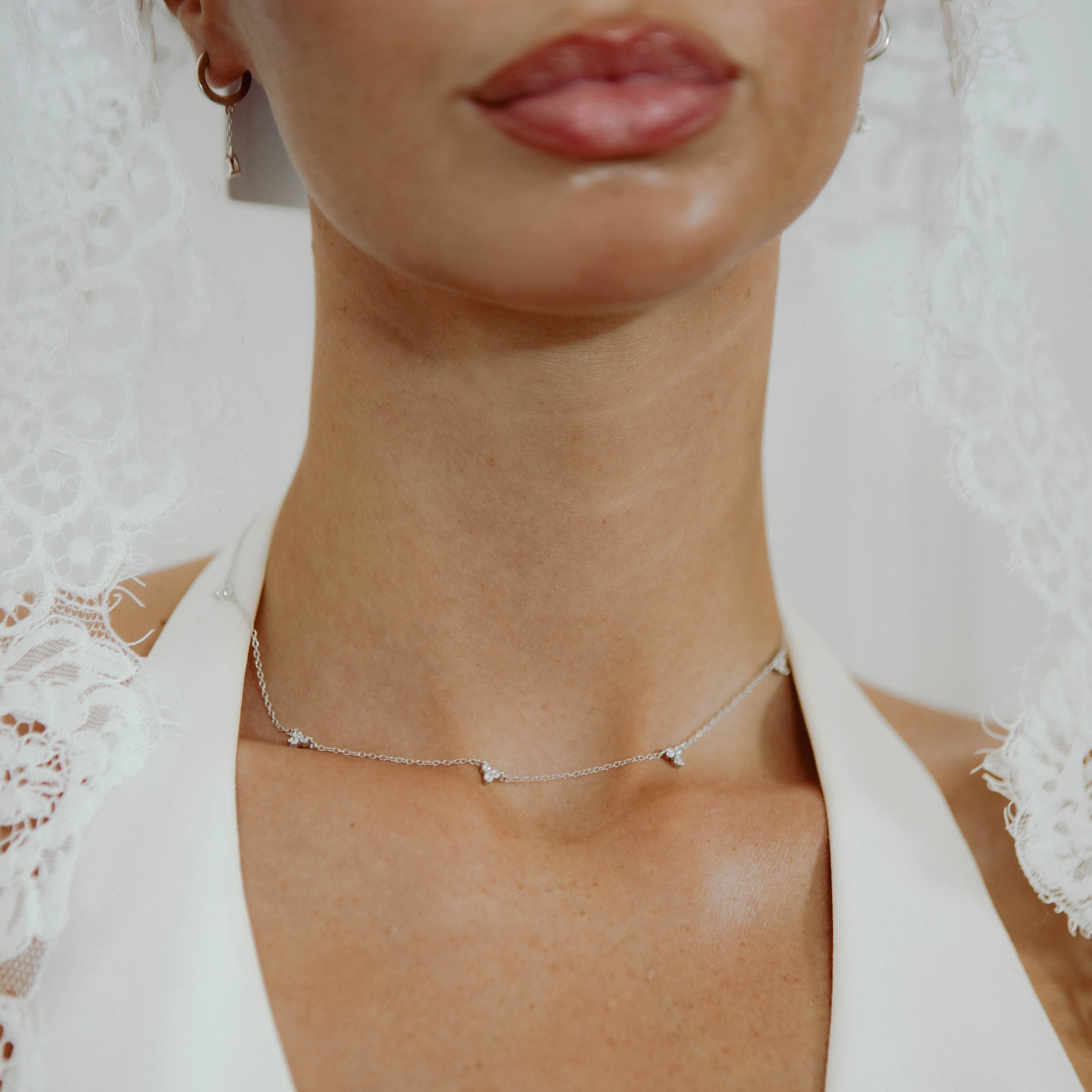 Trinity Infinity Necklace & Bracelet Matching Set Silver - Image 3